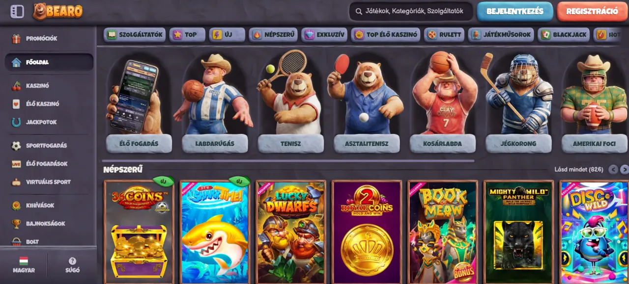 Bearo Casino Felület