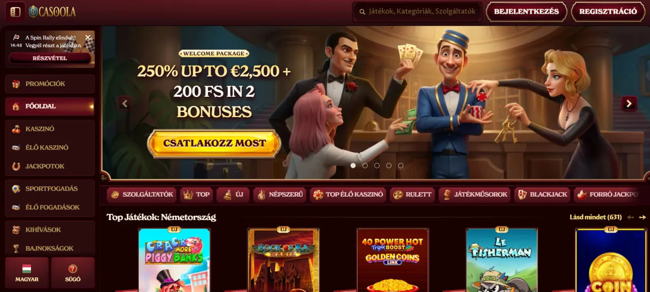 Casoola Casino Felület