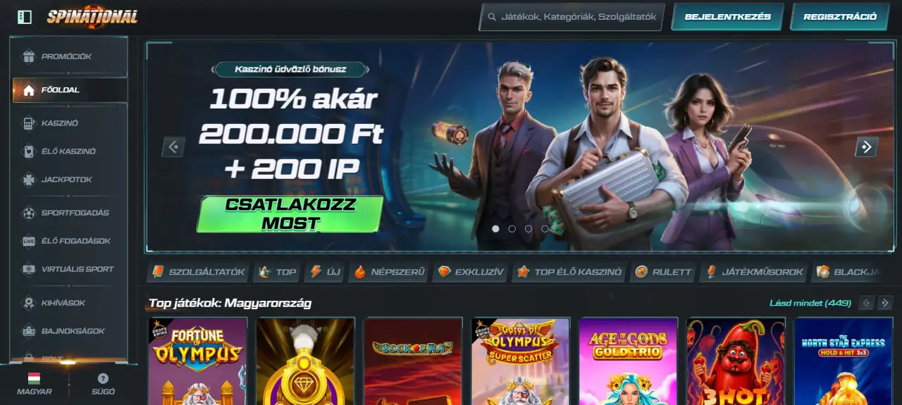 Spinational Casino Felület