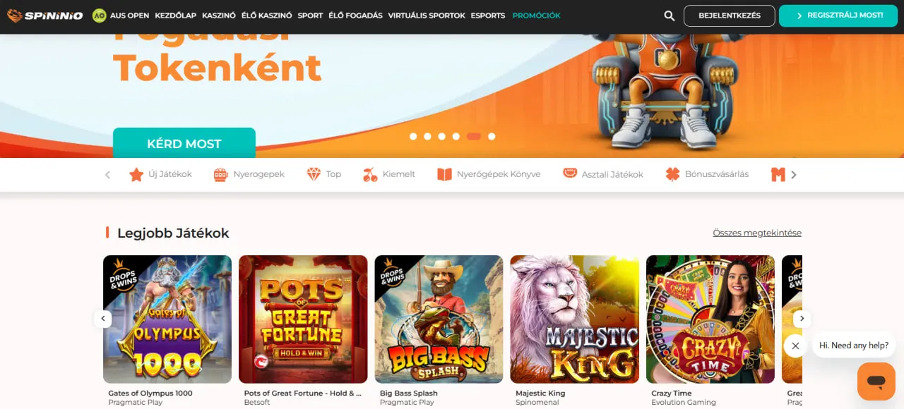 Online Kaszinó Felület