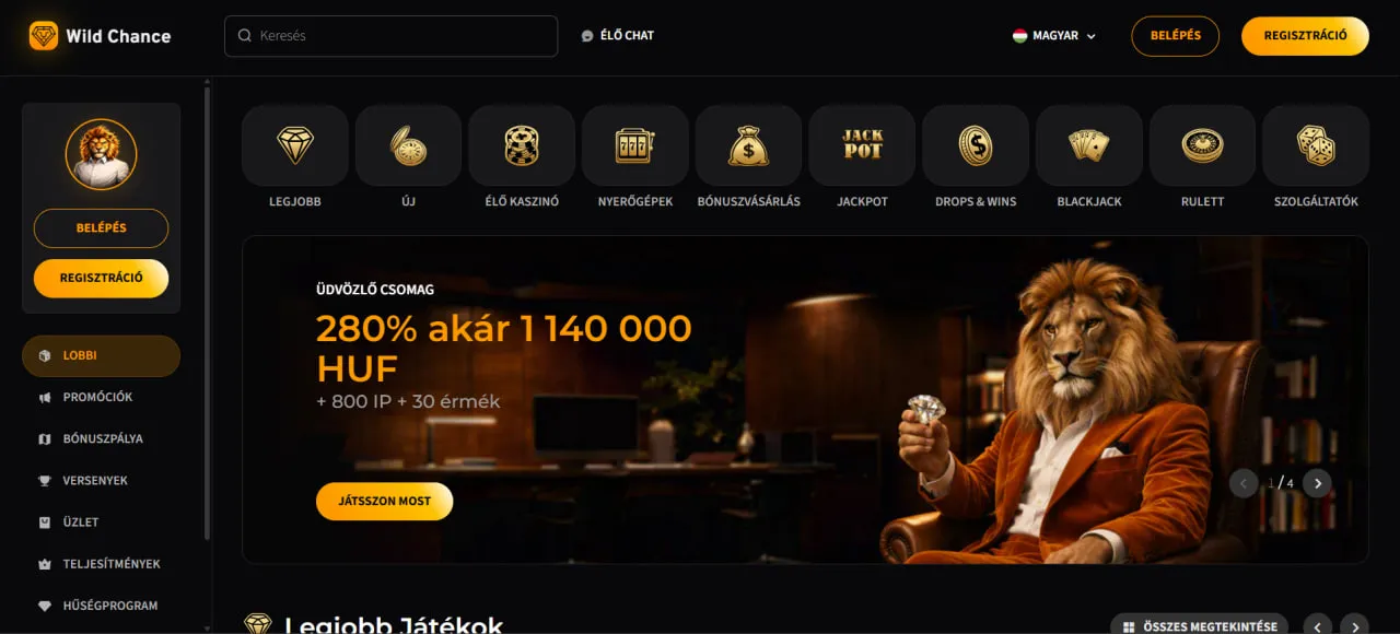 WildChance Casino Felület